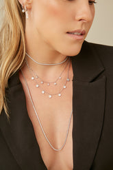 Silver Garden Necklace, White Rhodium, Premium Cubic Zirconia + Give Magic Gift
